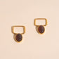 Brown Stone Mega Huggie Hoop Charms