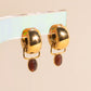 Brown Stone Mega Huggie Hoop Charms