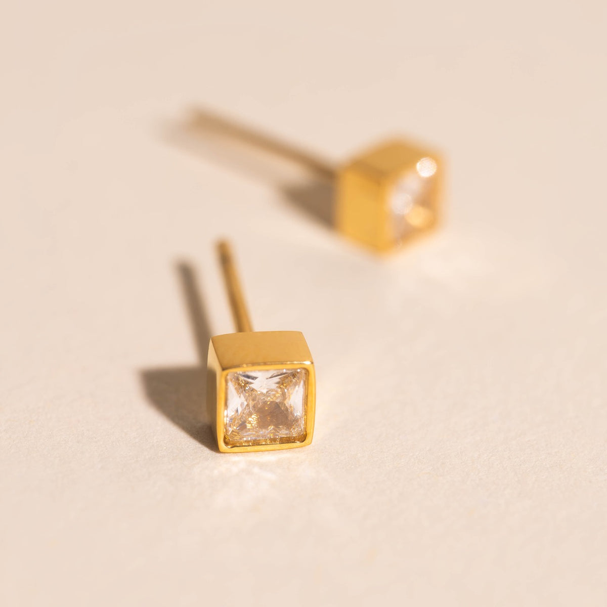 Square Crystal Mini Stud Earrings