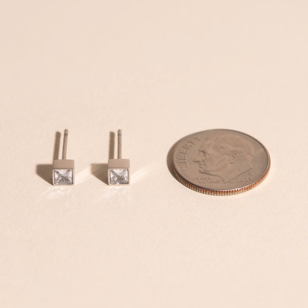 Square Crystal Mini Stud Earrings