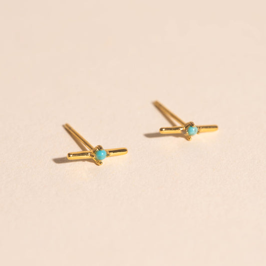 Turquoise Bar Stud Earring