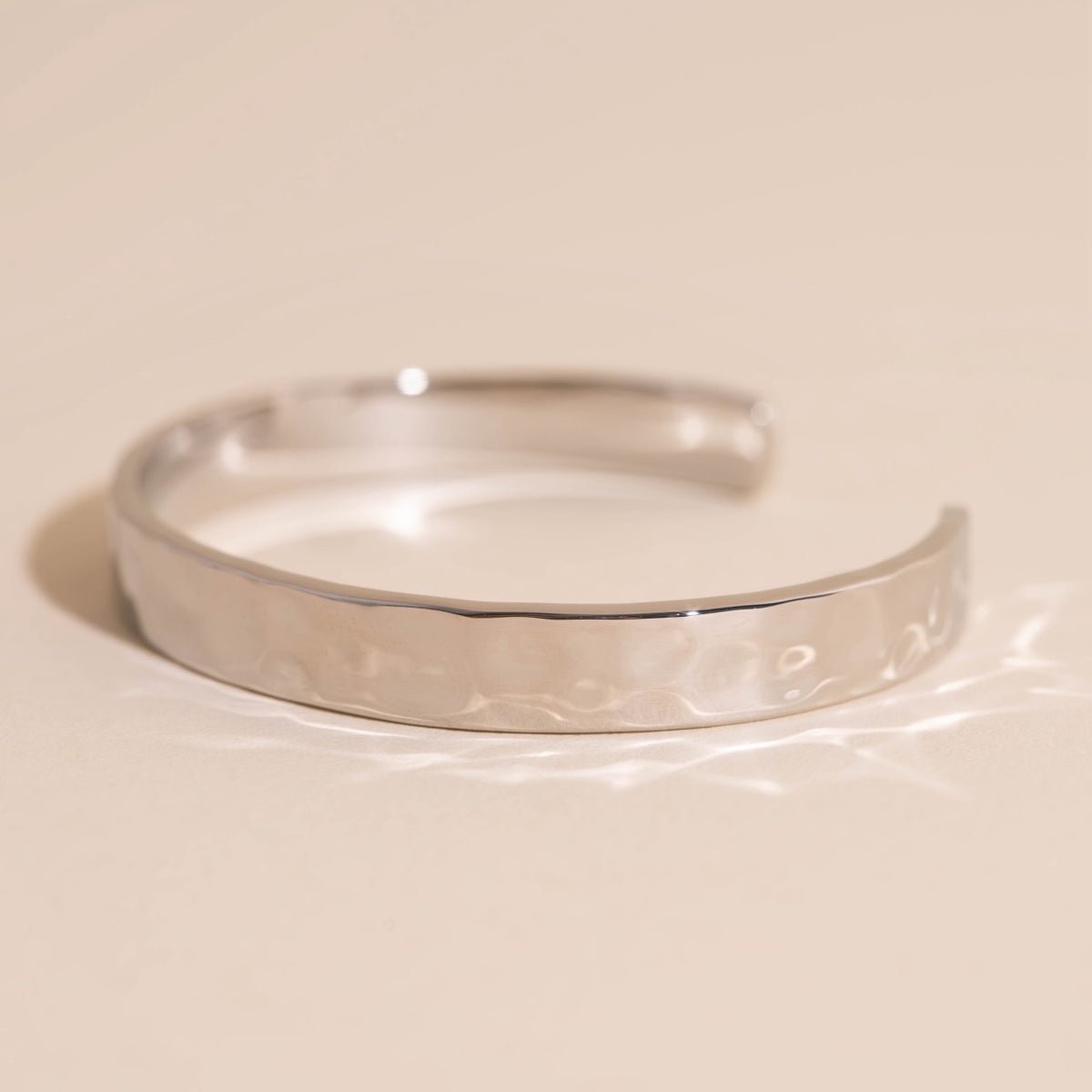8mm Hammered Cuff Bracelet