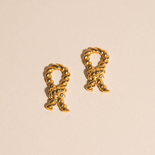 Rope Knot Huggie Hoop Charms