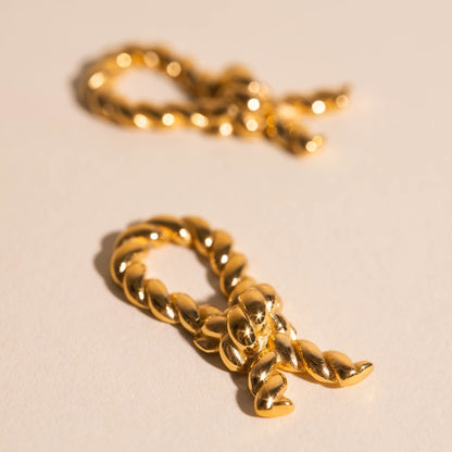 Rope Knot Huggie Hoop Charms