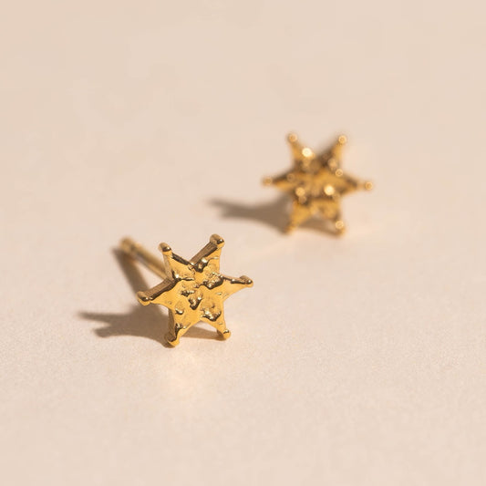 Hammered Star Mini Stud Earrings