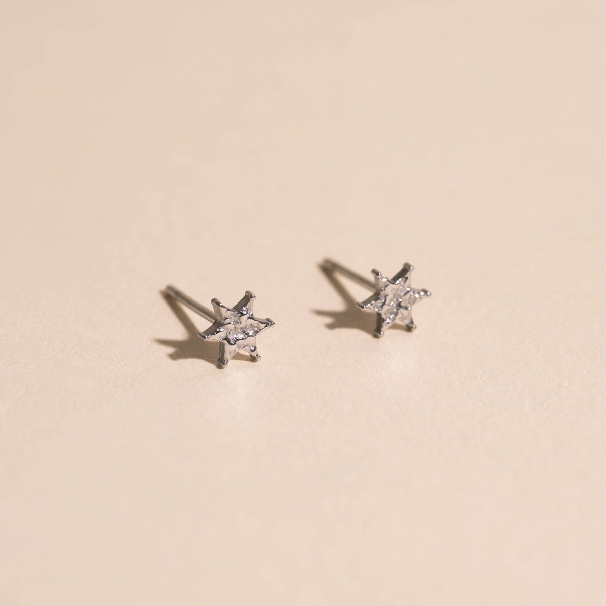 Hammered Star Mini Stud Earrings