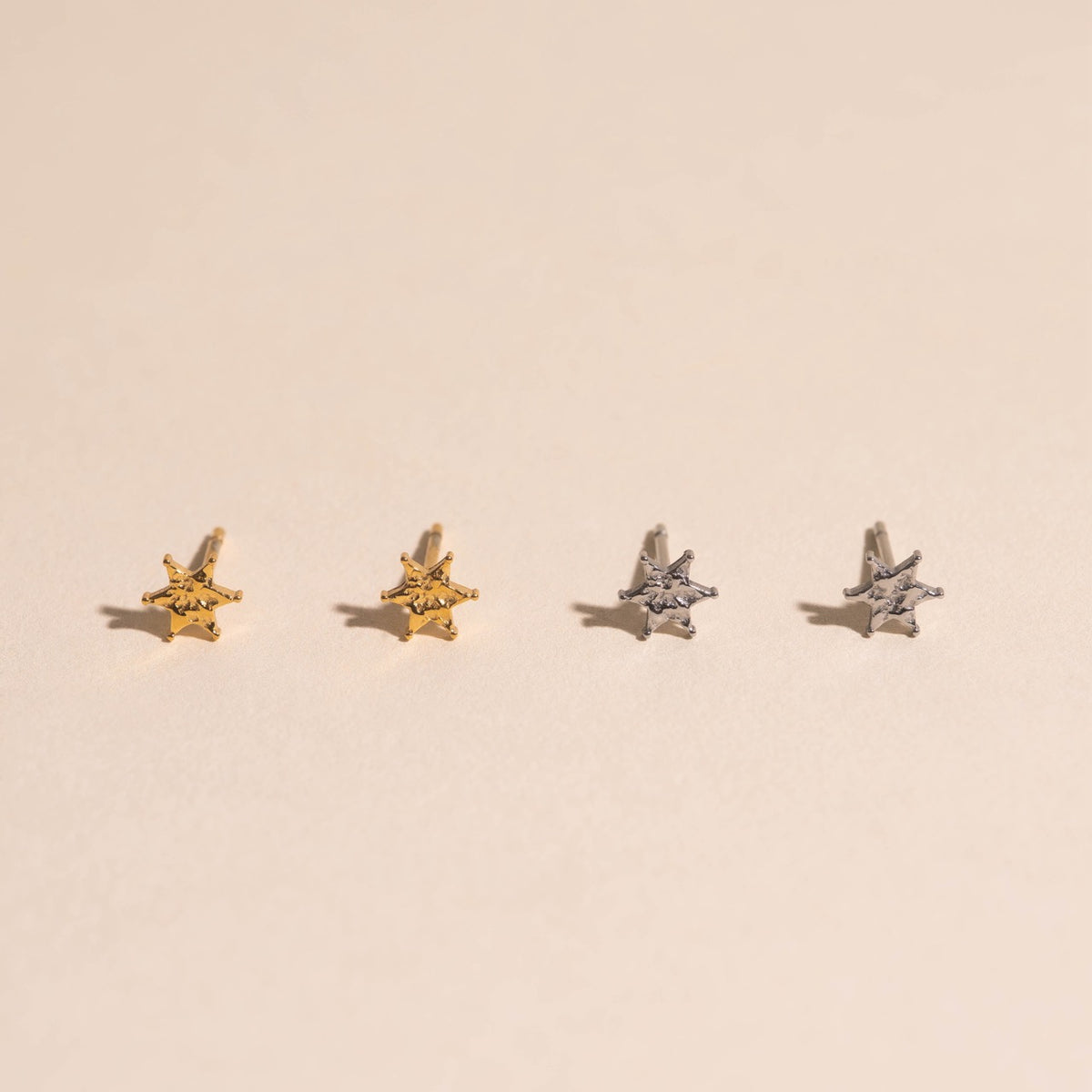 Hammered Star Mini Stud Earrings