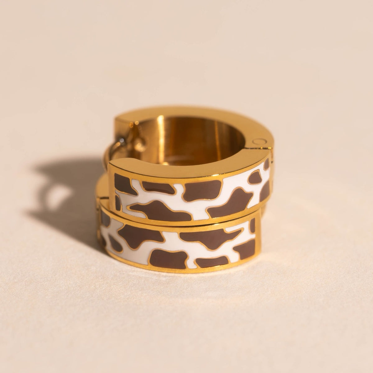 Cow Chunky Huggie Hoop Earrings