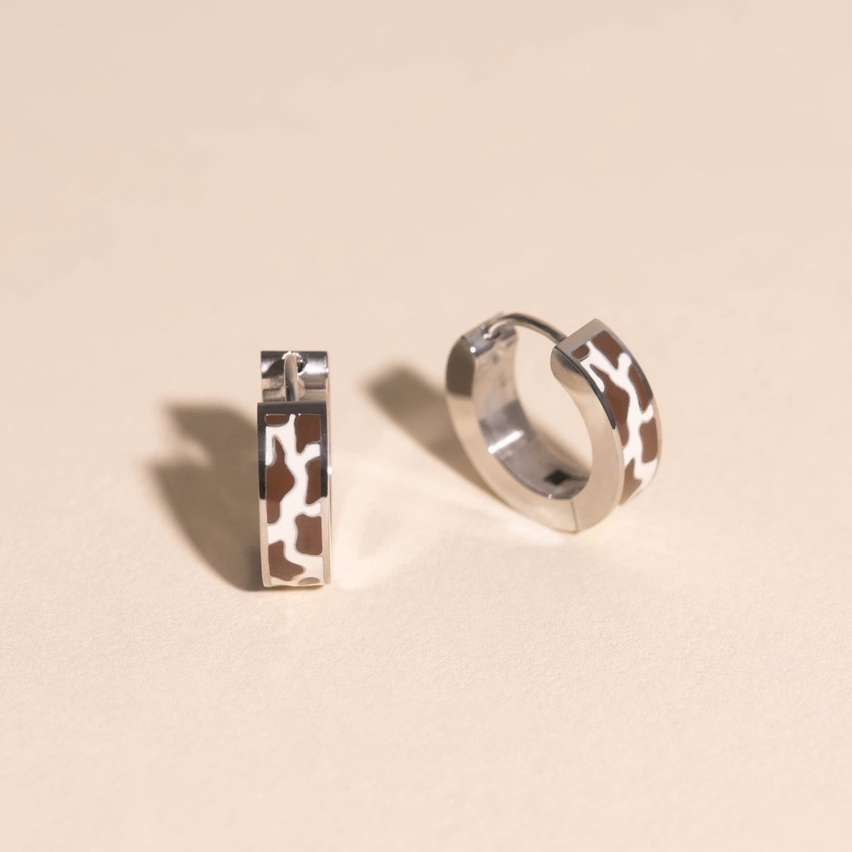 Cow Chunky Huggie Hoop Earrings
