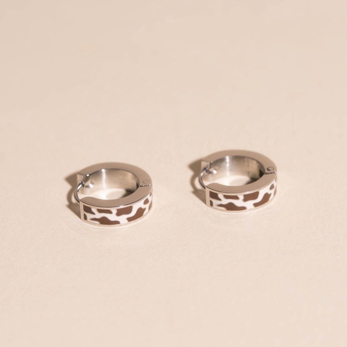 Cow Chunky Huggie Hoop Earrings