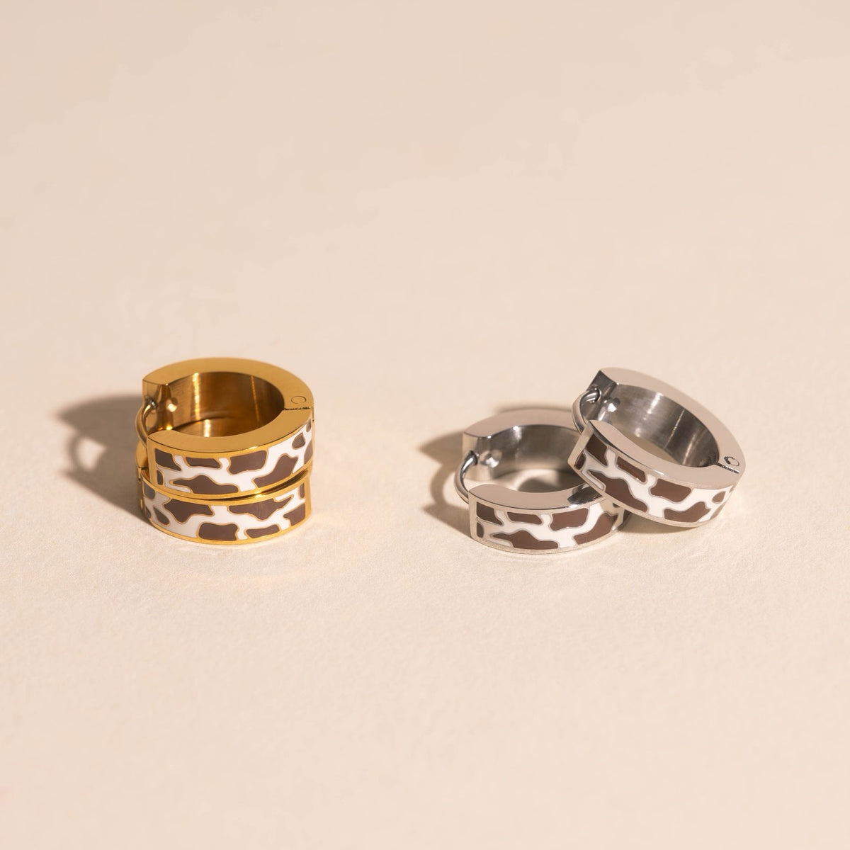 Cow Chunky Huggie Hoop Earrings