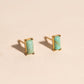Rectangle Turquoise Stud Earrings