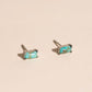 Rectangle Turquoise Stud Earrings