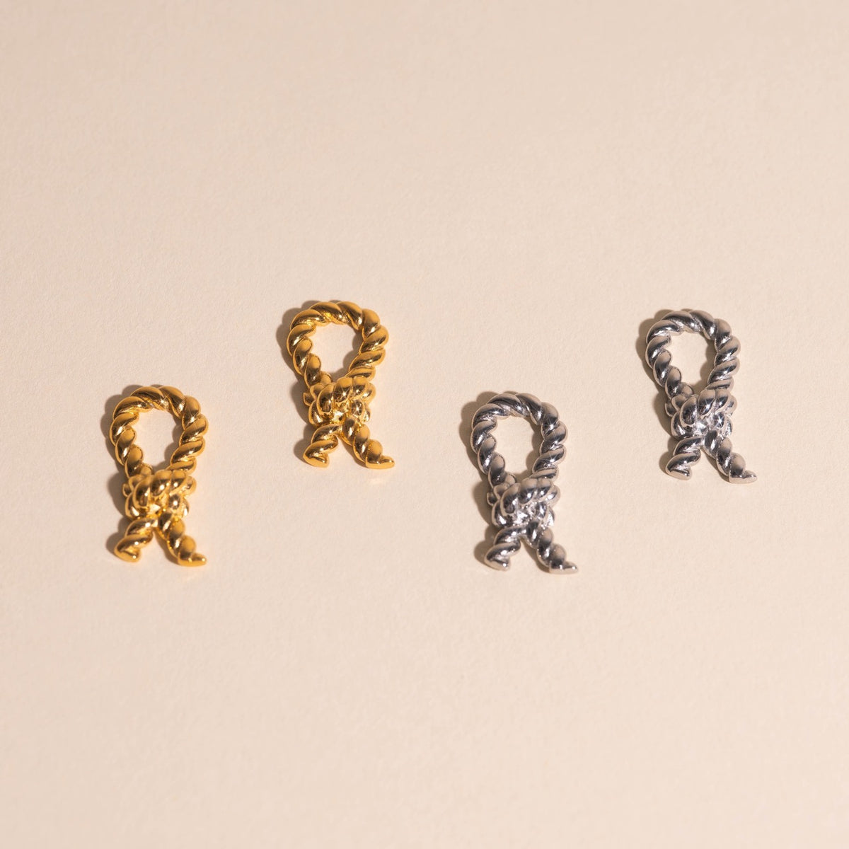 Rope Knot Huggie Hoop Charms