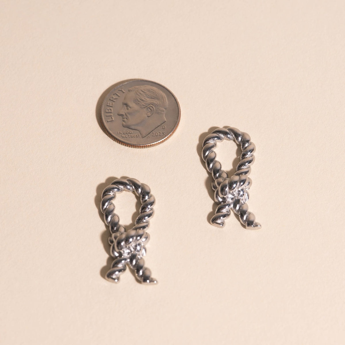 Rope Knot Huggie Hoop Charms