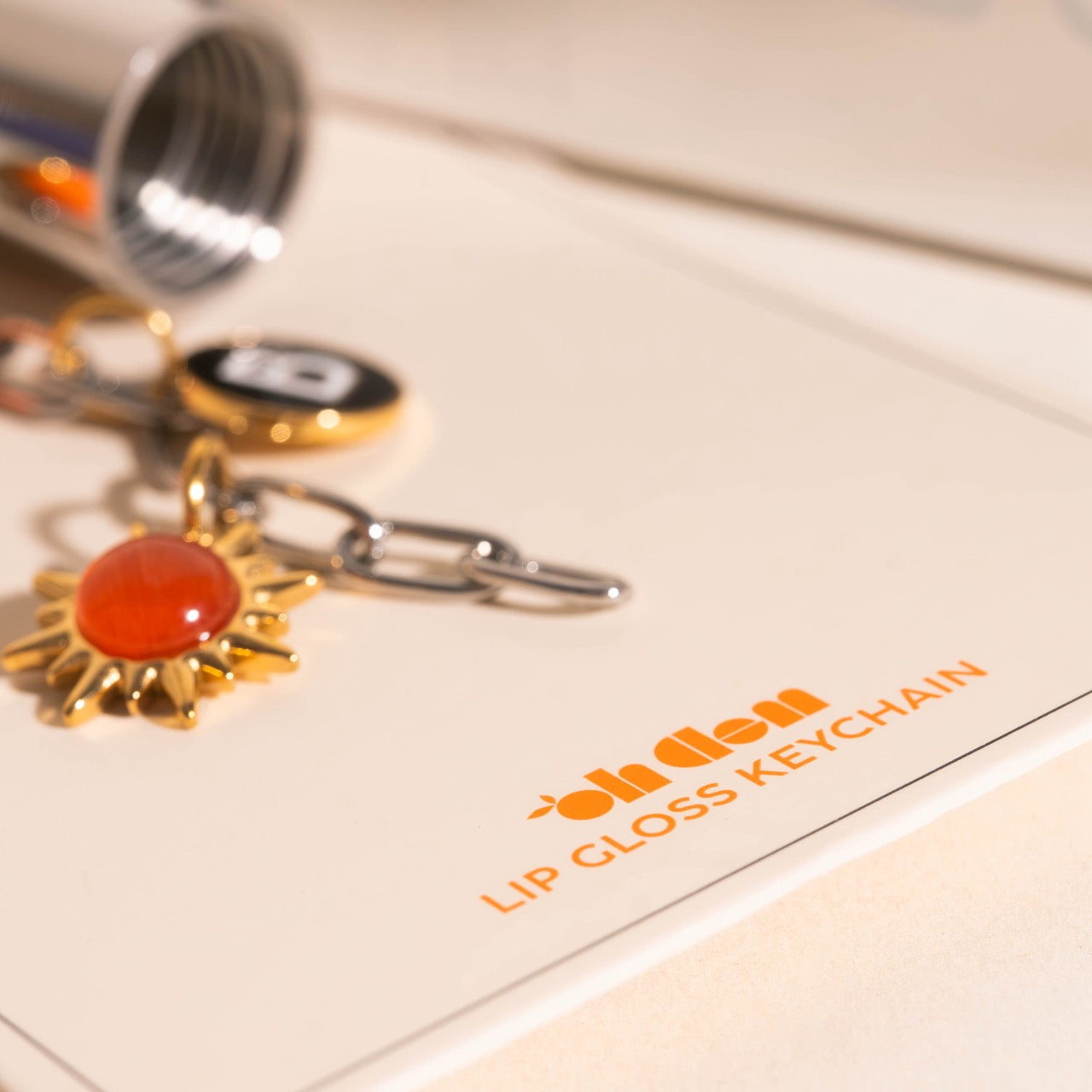 Oh Clem + Bowler Citrus Lip Gloss & Charm Key Chain (2 piece set)