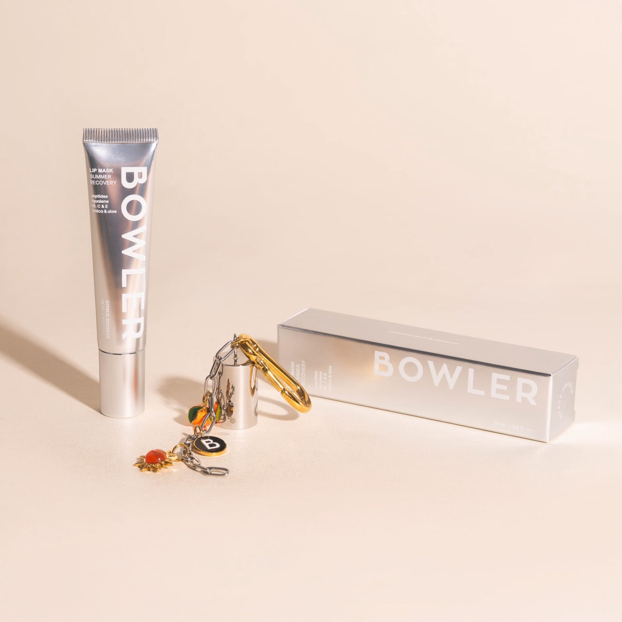 Oh Clem + Bowler Citrus Lip Gloss & Charm Key Chain (2 piece set)