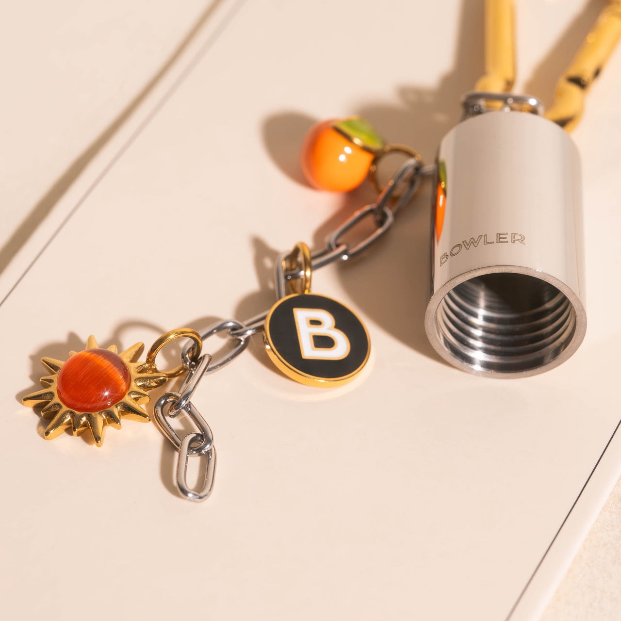 Oh Clem + Bowler Citrus Lip Gloss & Charm Key Chain (2 piece set)