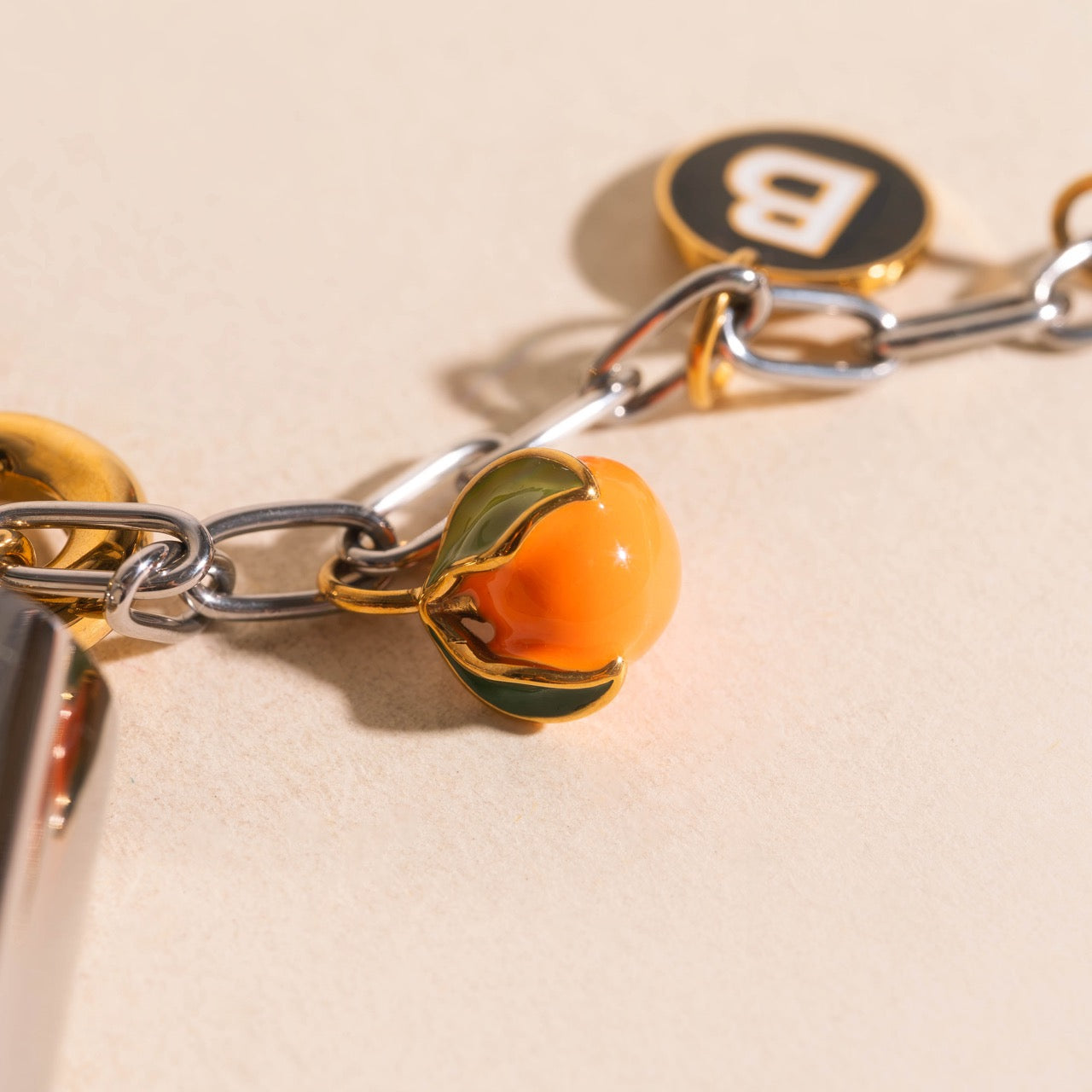 Oh Clem + Bowler Citrus Lip Gloss & Charm Key Chain (2 piece set)