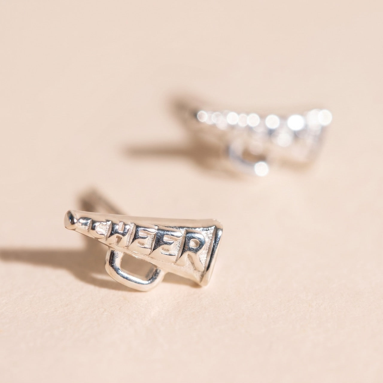Cheer Megaphone Tiny Stud Earrings