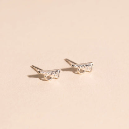 Cheer Megaphone Tiny Stud Earrings