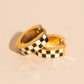 Checkered Chunky Huggie Hoop Earrings