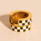 Checkered Chunky Huggie Hoop Earrings