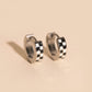 Checkered Chunky Huggie Hoop Earrings