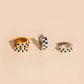 Checkered Chunky Huggie Hoop Earrings
