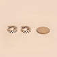 Checkered Chunky Huggie Hoop Earrings