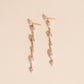 Pearl Dangle Chain Stud Earrings