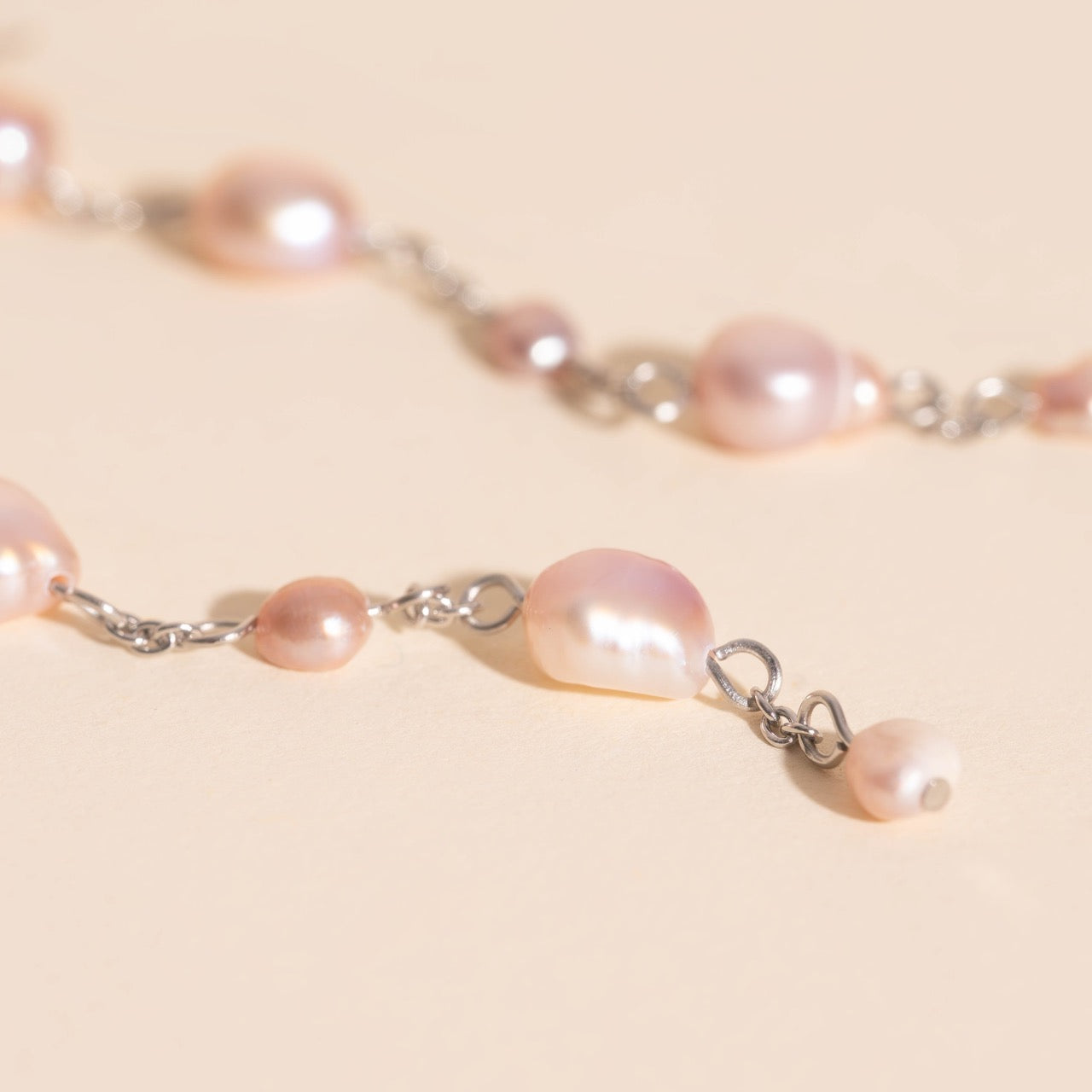 Pearl Dangle Chain Stud Earrings