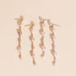 Pearl Dangle Chain Stud Earrings