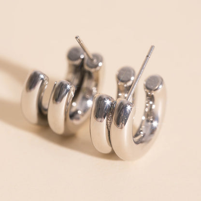 Chunky Crescent Stud Earrings