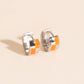 Checkered Rounded Super Chunky Huggie Hoop Earrings