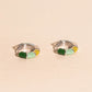 Color Block Chunky Rounded Huggie Hoop Earrings