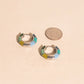 Color Block Chunky Rounded Huggie Hoop Earrings