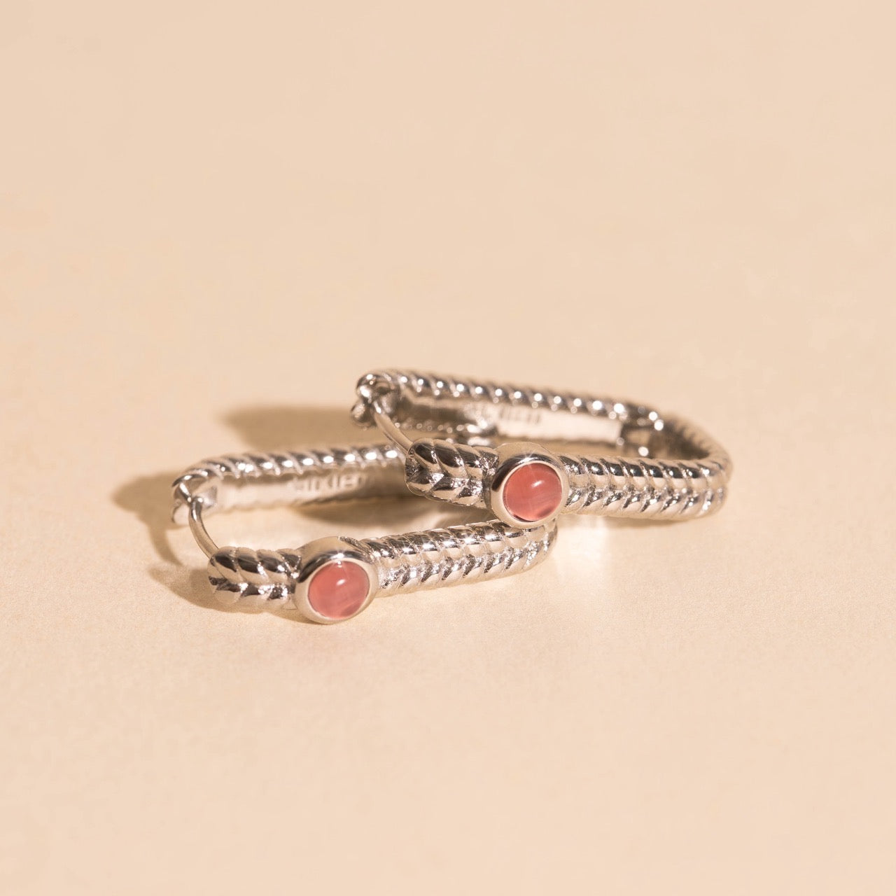 Rope Rectangle Huggie Hoop Earrings