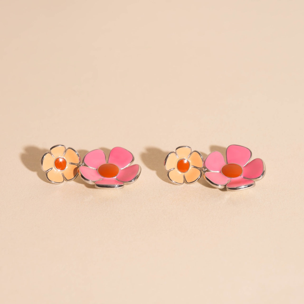 Retro Flower Drop Stud Earrings