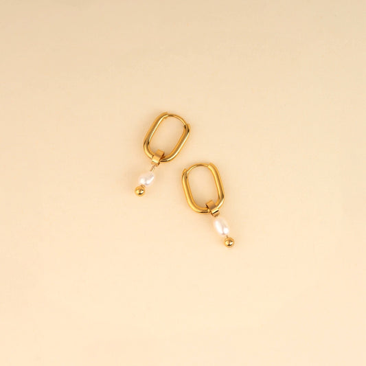 Mini Natural Pearl Huggie Hoop Charms