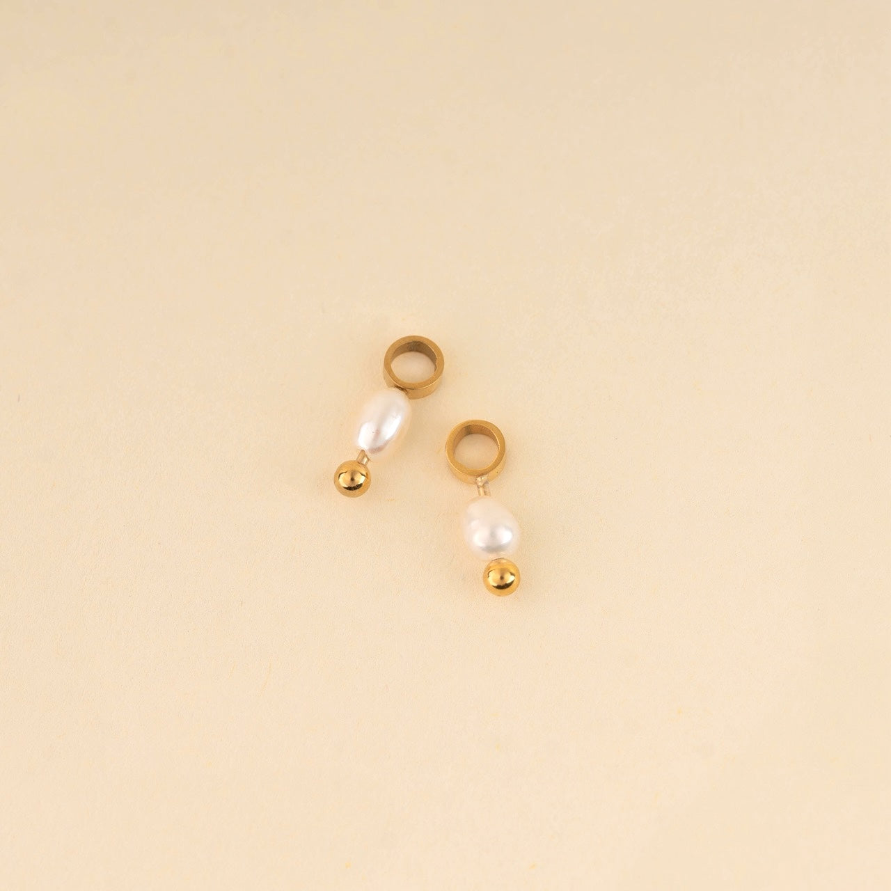 Mini Natural Pearl Huggie Hoop Charms