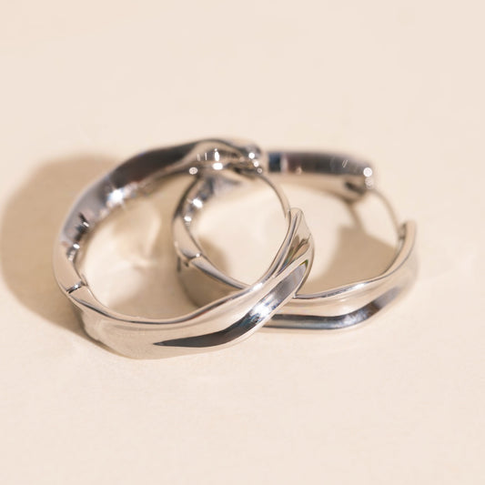 Bangle Rounded Huggie Hoop Earrings