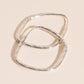 Titanium Hammered Oblong Huggie Hoop Earrings