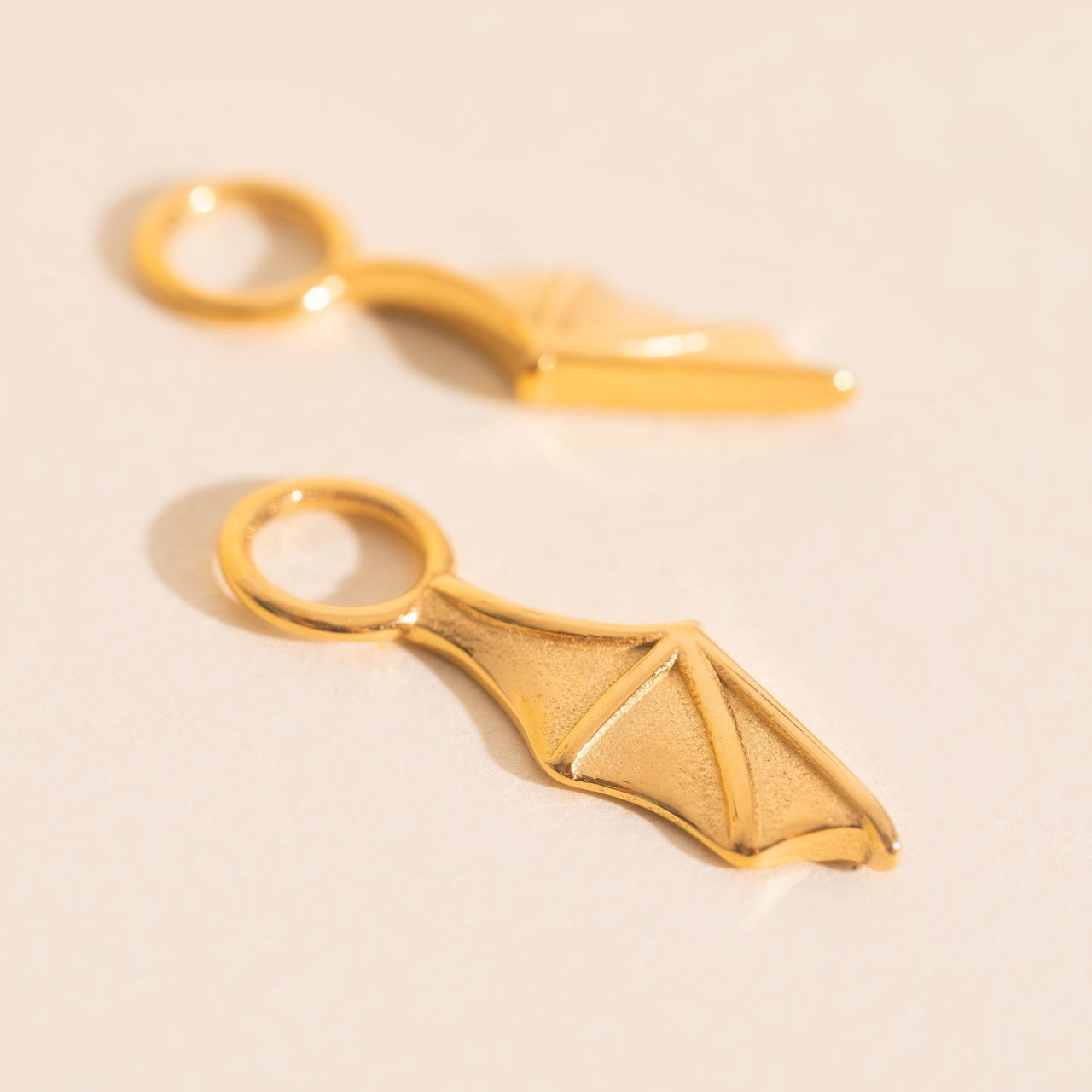 Bat Wing Chunky Huggie Hoop Charms