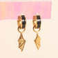 Bat Wing Chunky Huggie Hoop Charms