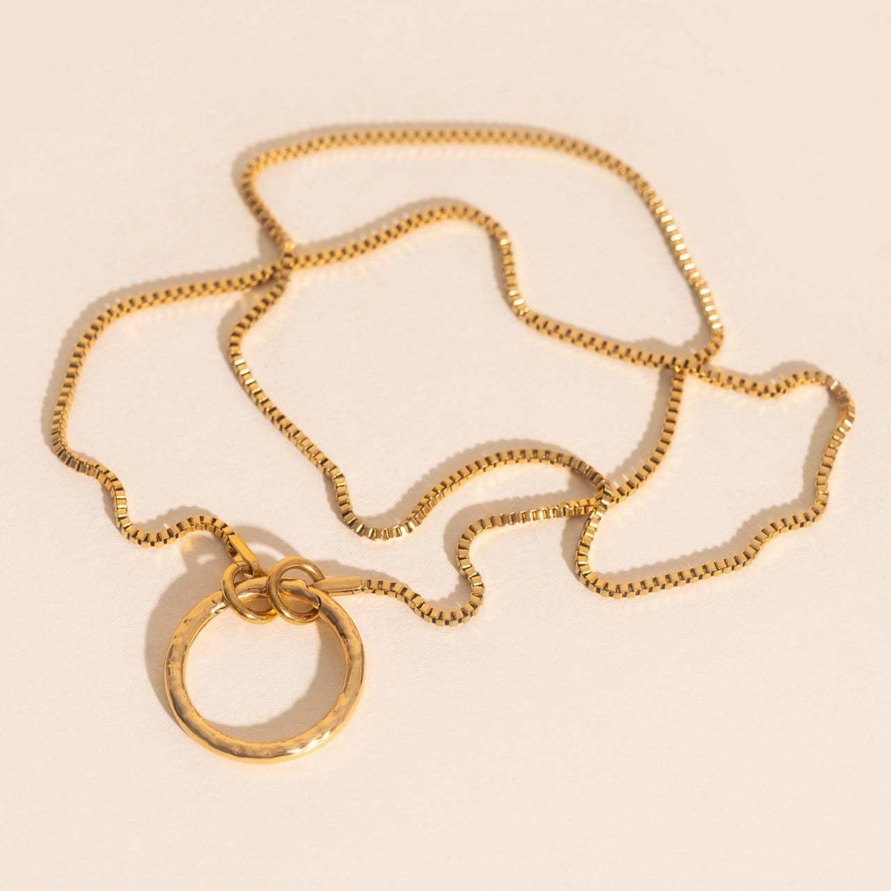 Hammered Circle Necklace Charm Clasp (18mm)