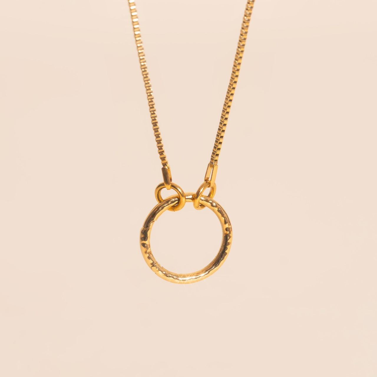 Hammered Circle Necklace Charm Clasp (18mm)