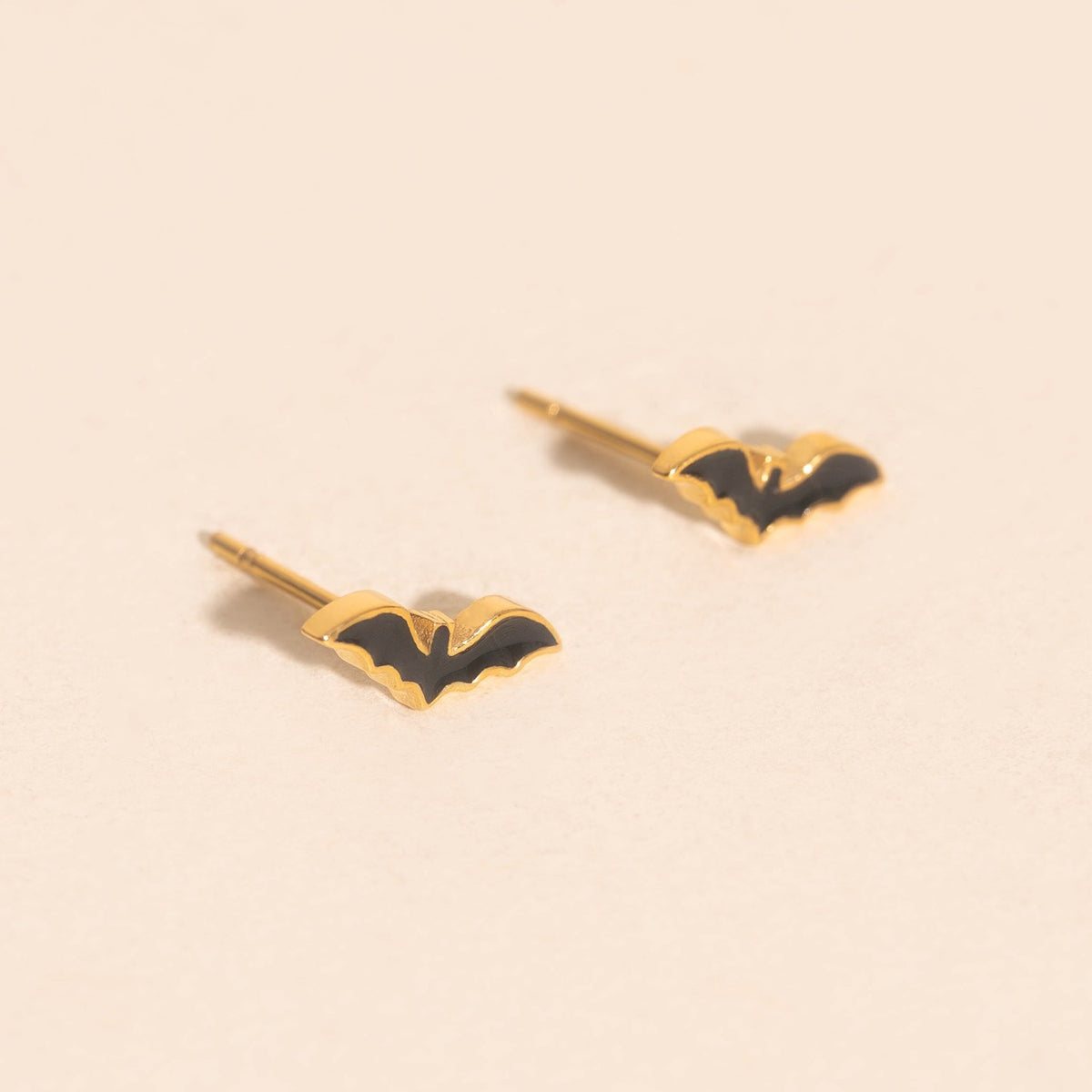 Black Bat Stud Earrings