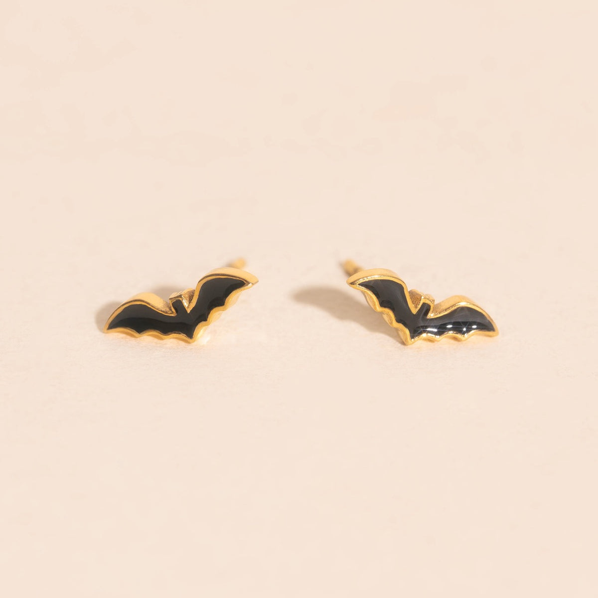 Black Bat Stud Earrings