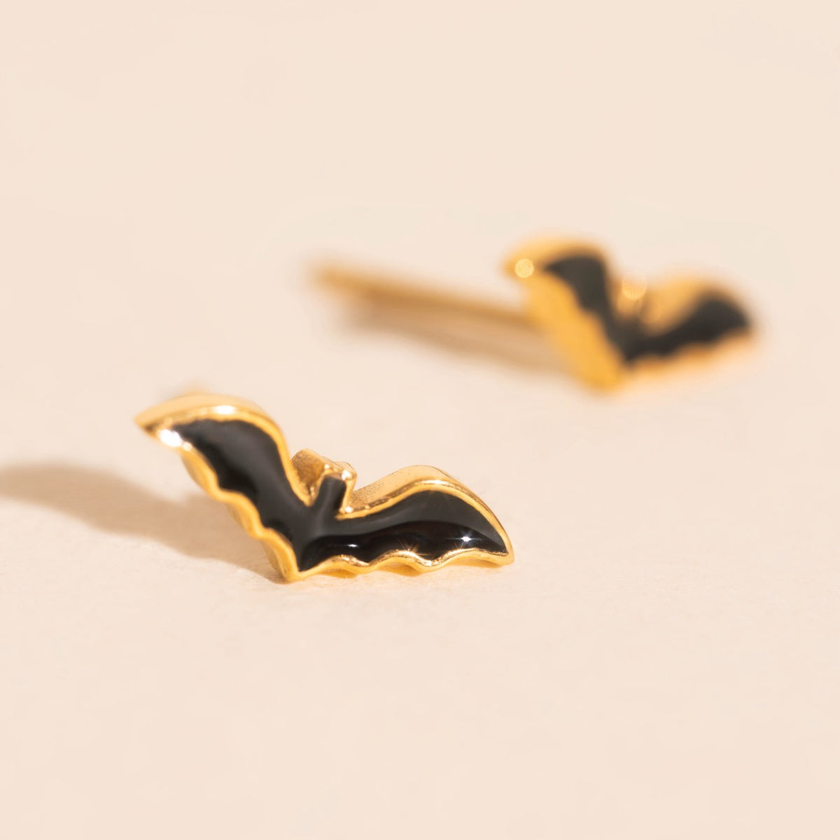 Black Bat Stud Earrings